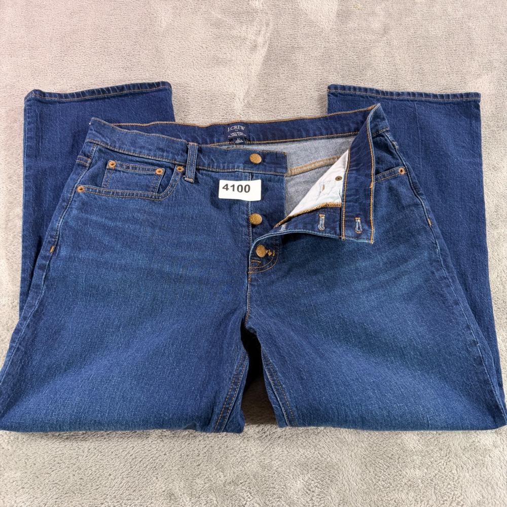 J.Crew Flare Crop Jeans Women 31 Blue Mid-Rise Button Fly BJ825